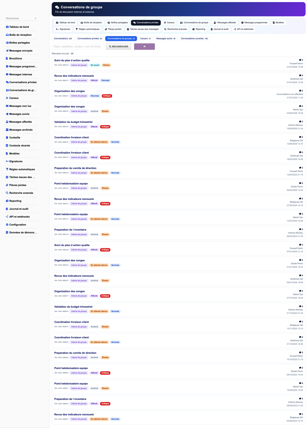 MESSAGING MANAGEMENT - Dolibarr