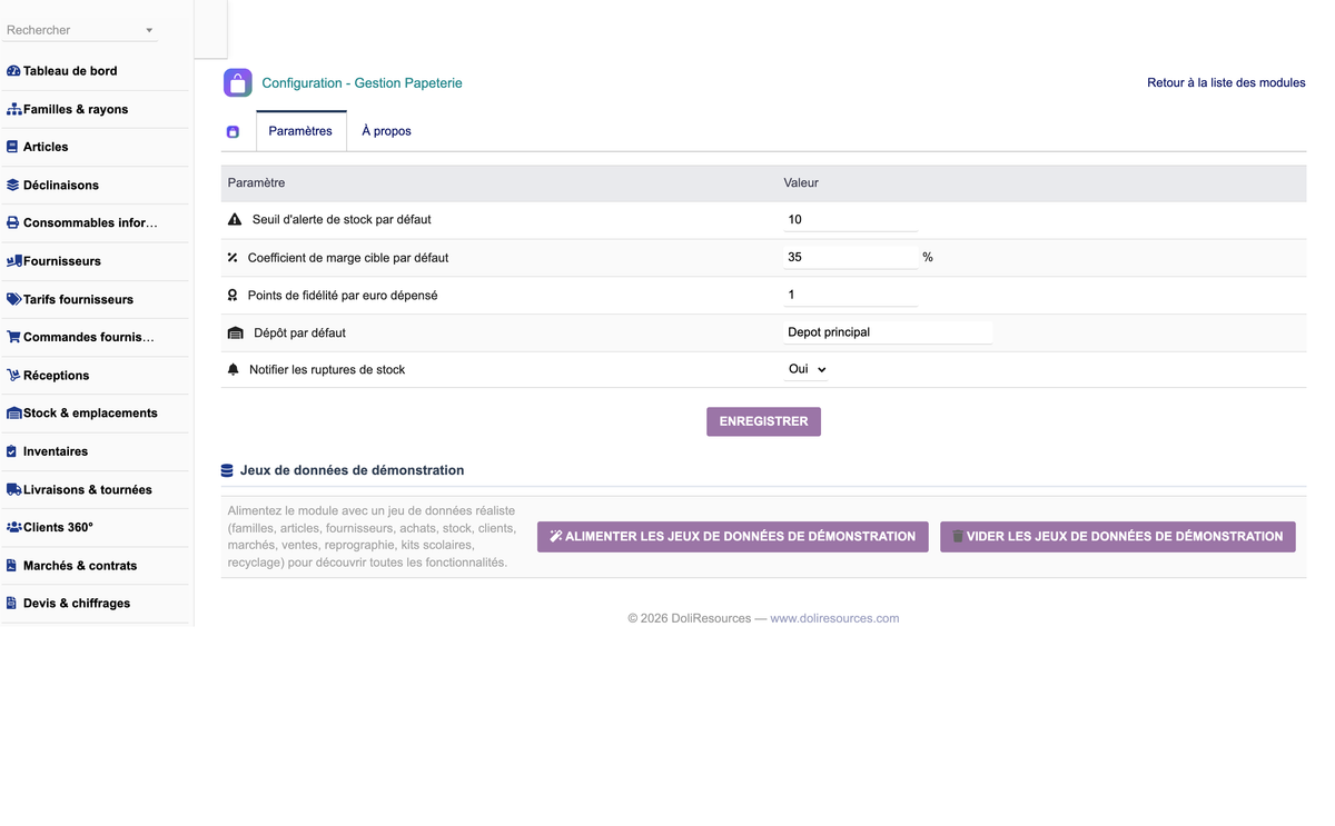 DoliResources - Dolibarr - 45_configuration_donnees_demo