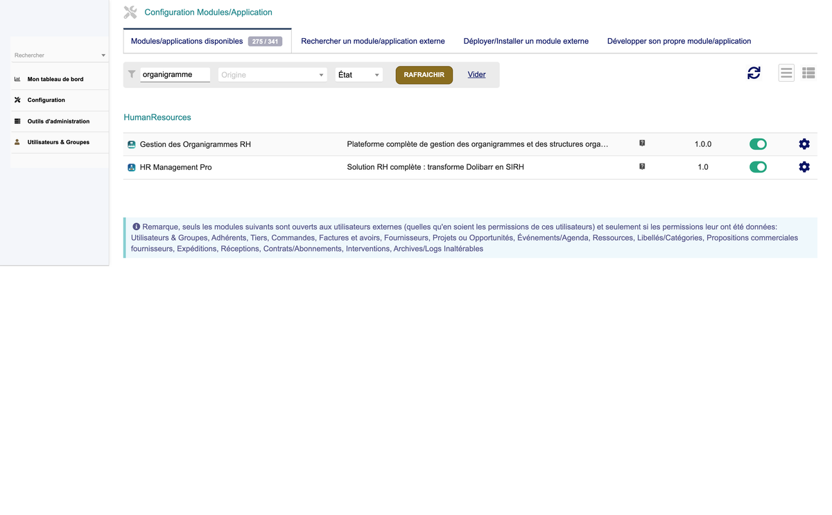 HR Organization Chart Management - Dolibarr