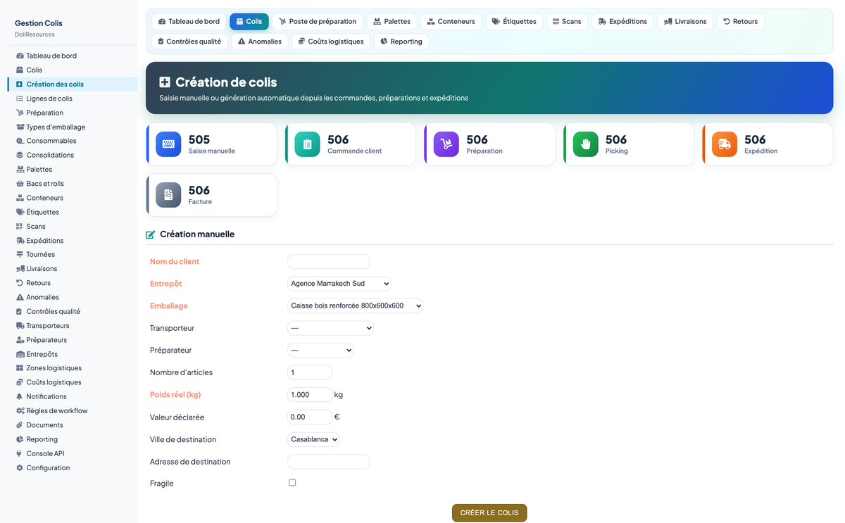 PARCEL MANAGEMENT - Dolibarr