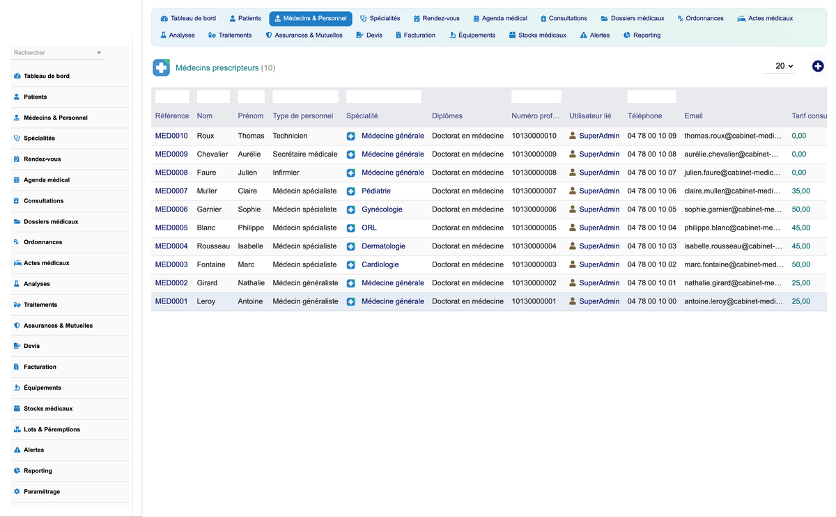 DoliResources - Dolibarr - 04_medecins
