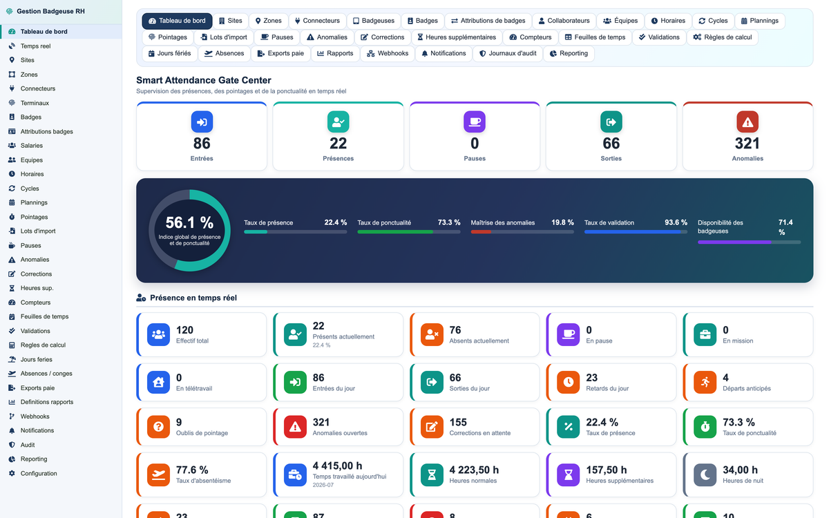 HR Badge, Time & Attendance Management - Dolibarr