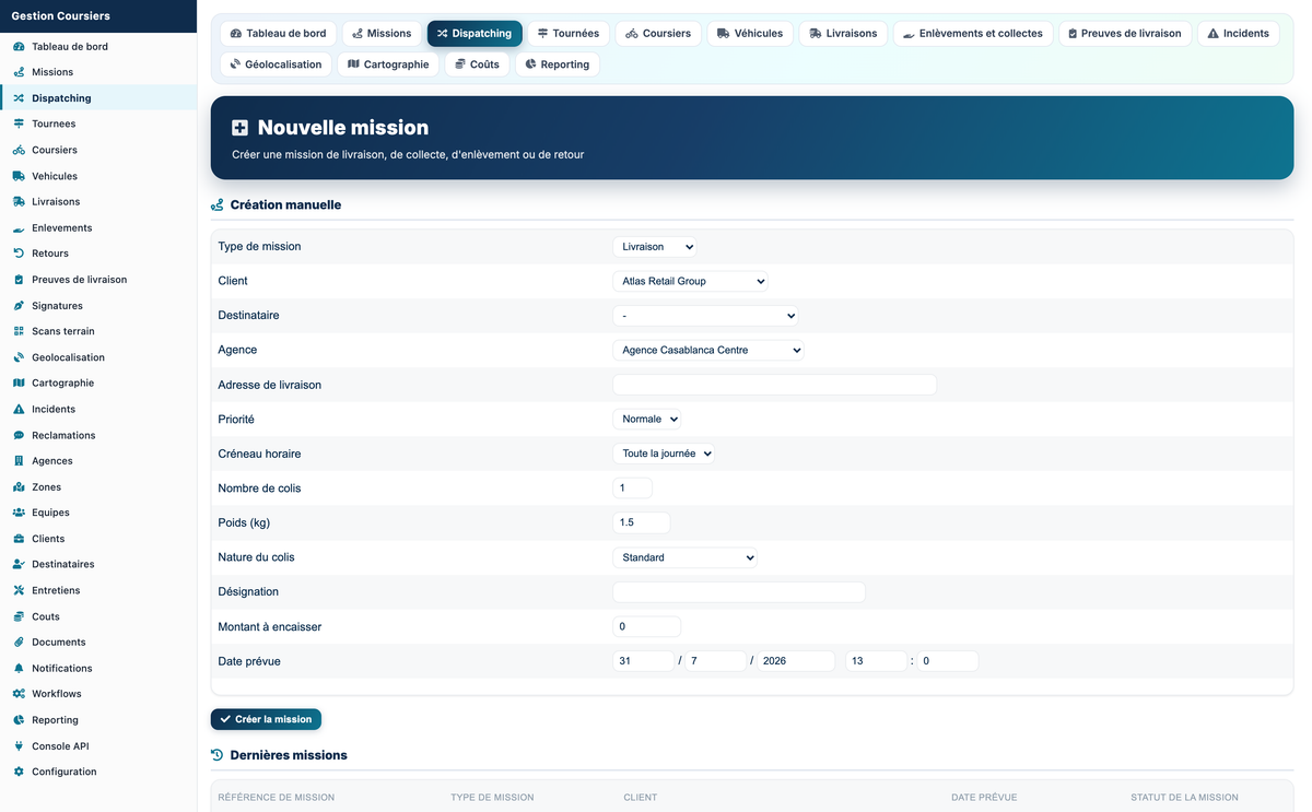 Courier Management - Dolibarr