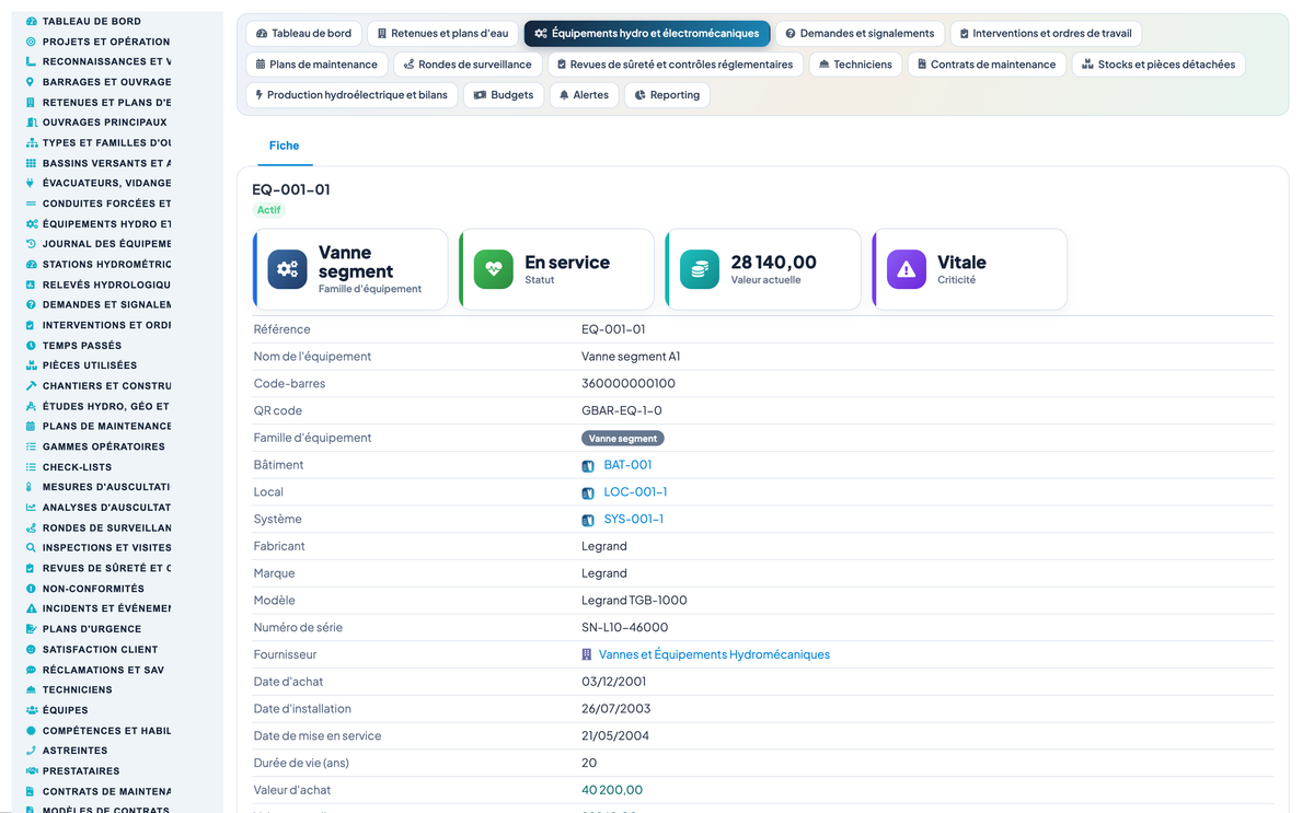 Dam & Reservoir Lifecycle Management - Dolibarr