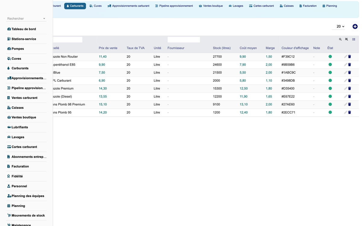 DoliResources - Dolibarr - 07_carburants