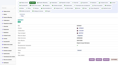 HR Offboarding Management - Dolibarr