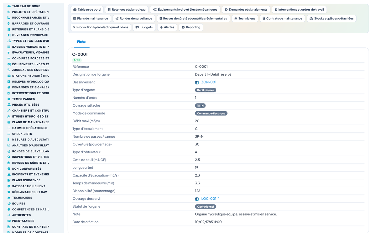 Dam & Reservoir Lifecycle Management - Dolibarr