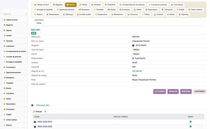 Footwear Store Management - Dolibarr