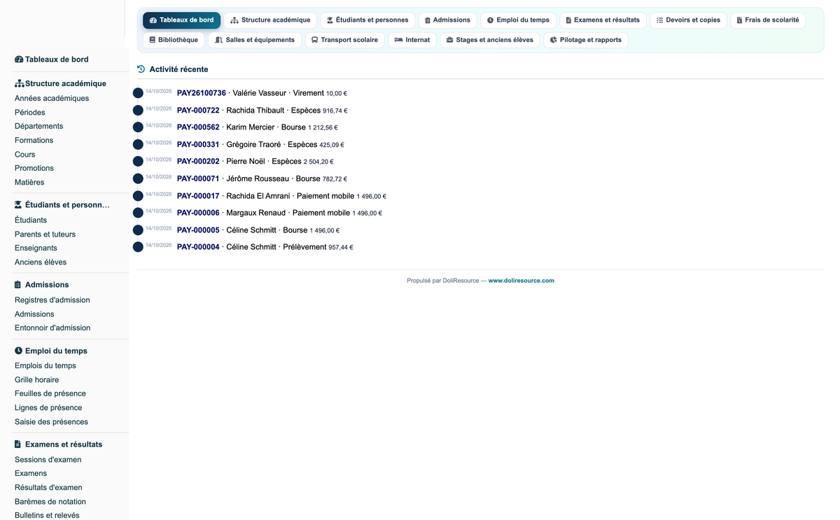 Education ERP Pro — school management for Dolibarr