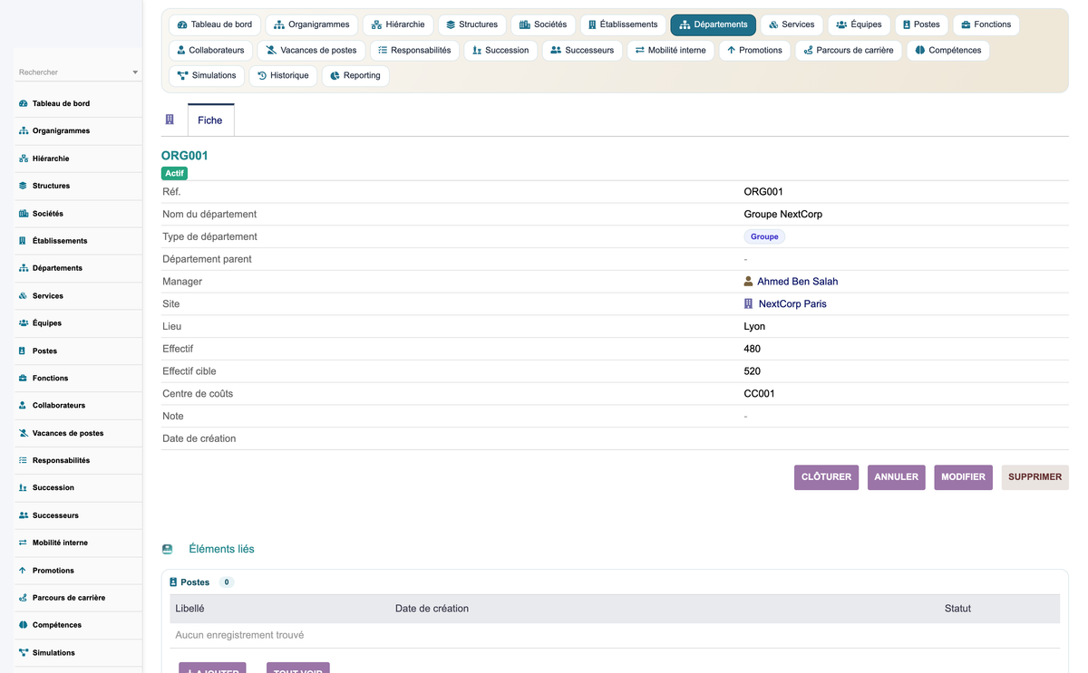 HR Organization Chart Management - Dolibarr