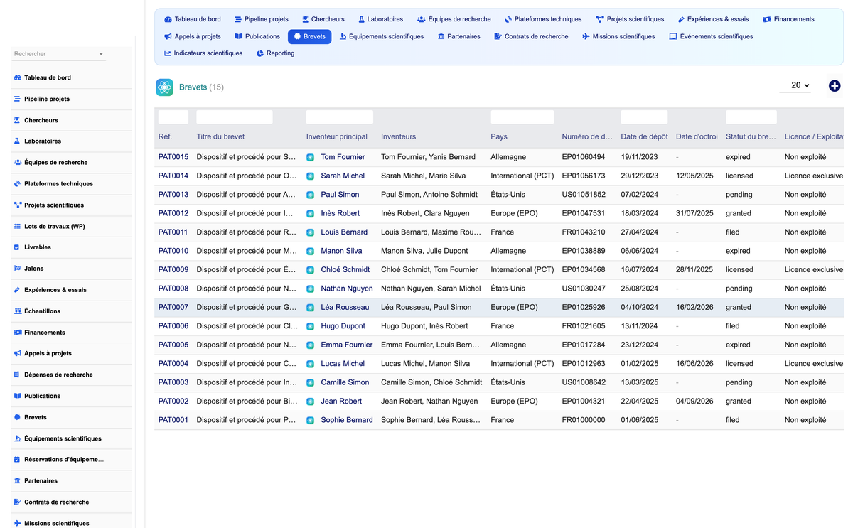 DoliResources - Dolibarr - 09_patents_list
