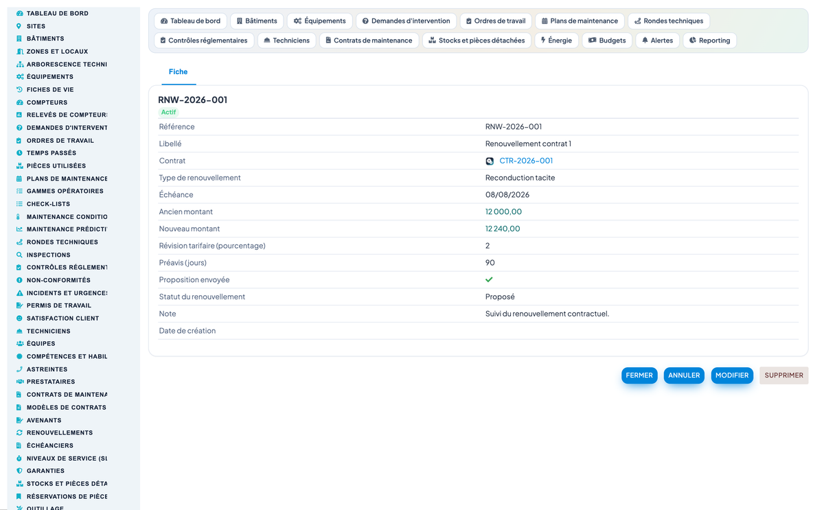 Advanced Maintenance Contract Management - Dolibarr