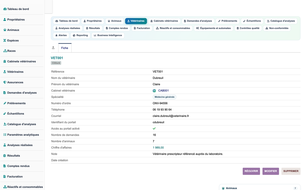 DoliResources - Dolibarr - 11_veterinaire_fiche