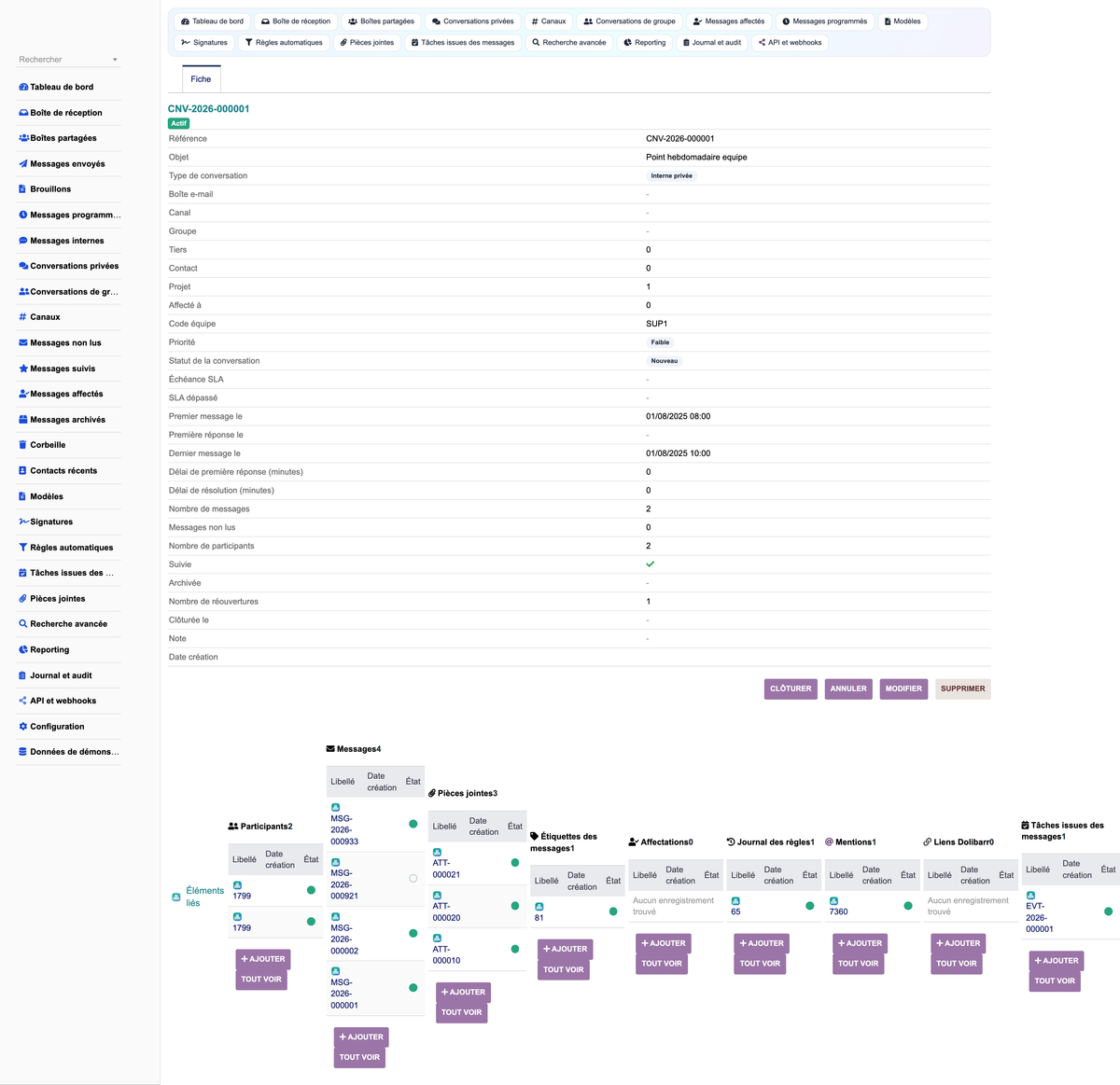 MESSAGING MANAGEMENT - Dolibarr
