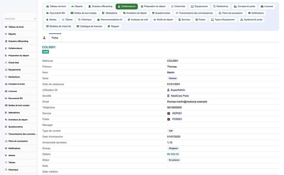 HR Offboarding Management - Dolibarr