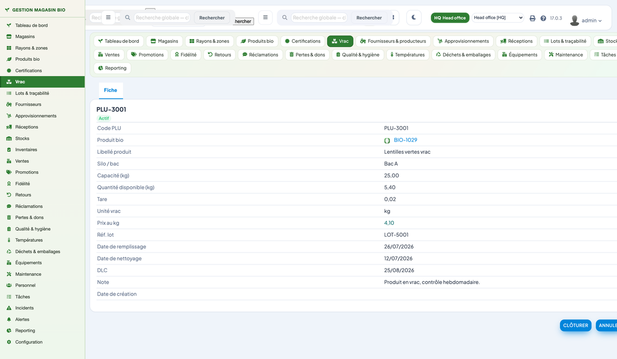 Organic Store Management for Dolibarr