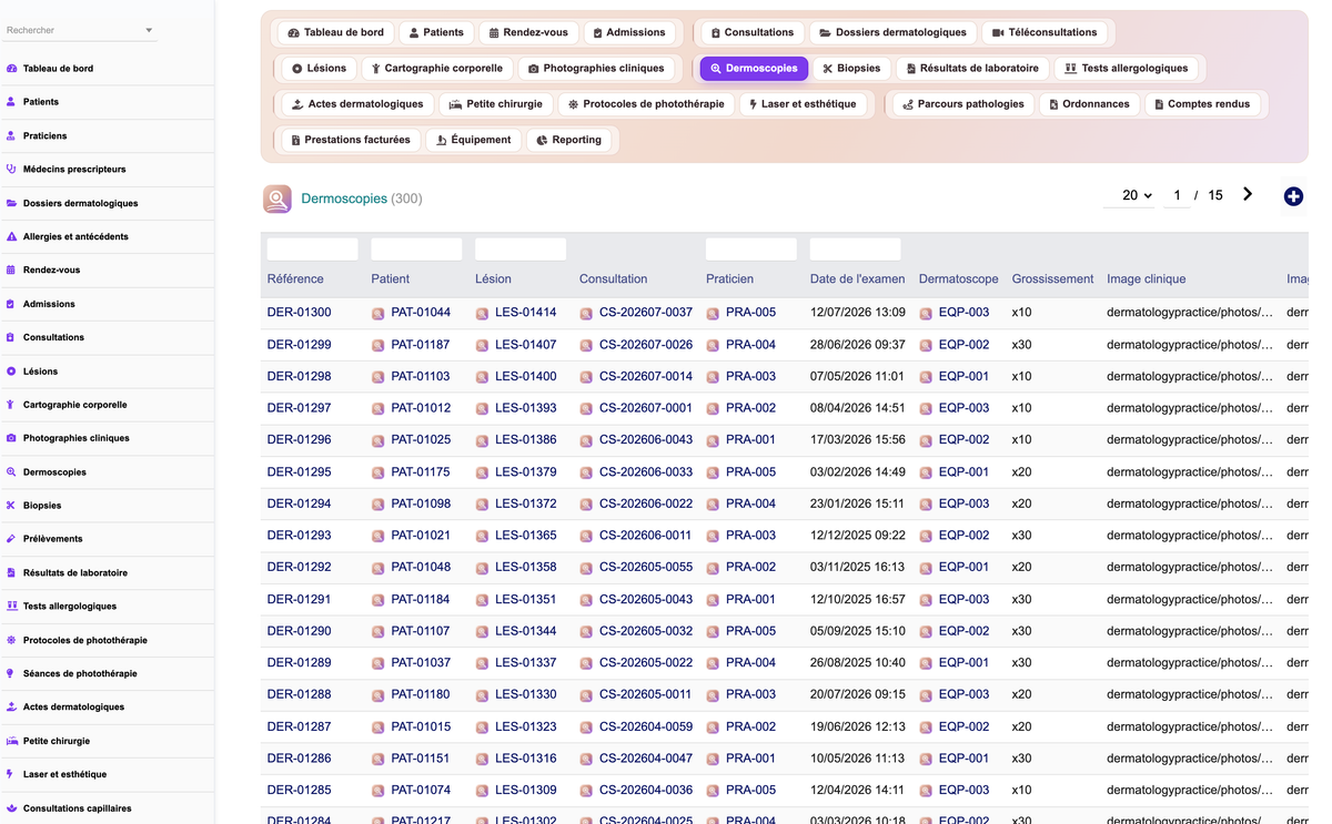 DoliResources - Dolibarr - 15_dermoscopy_list