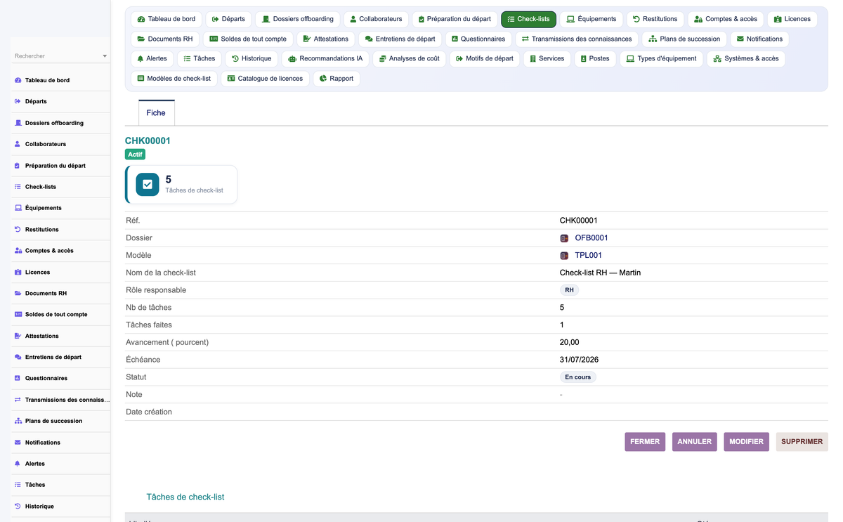 HR Offboarding Management - Dolibarr