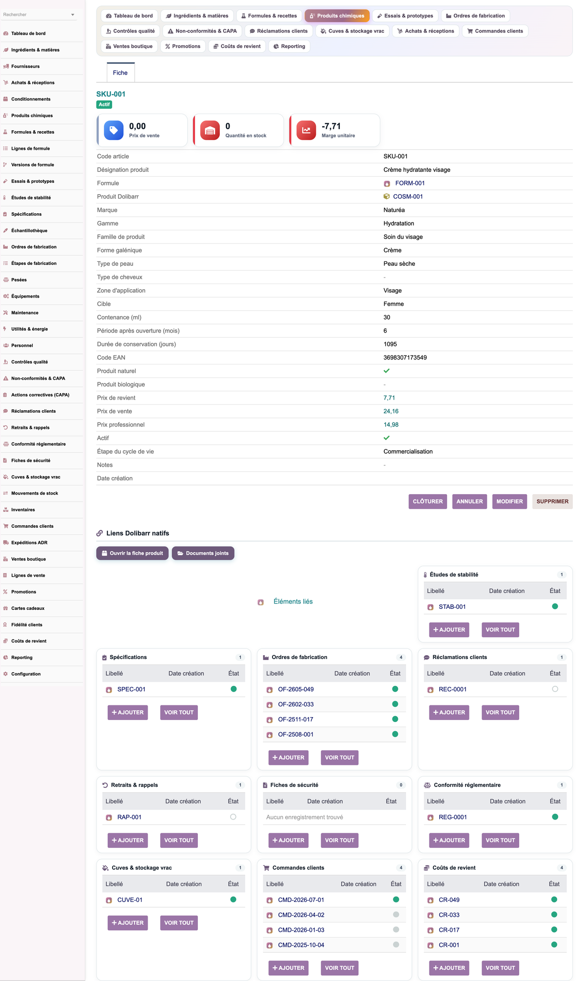 A complete Cosmetics ERP module for Dolibarr