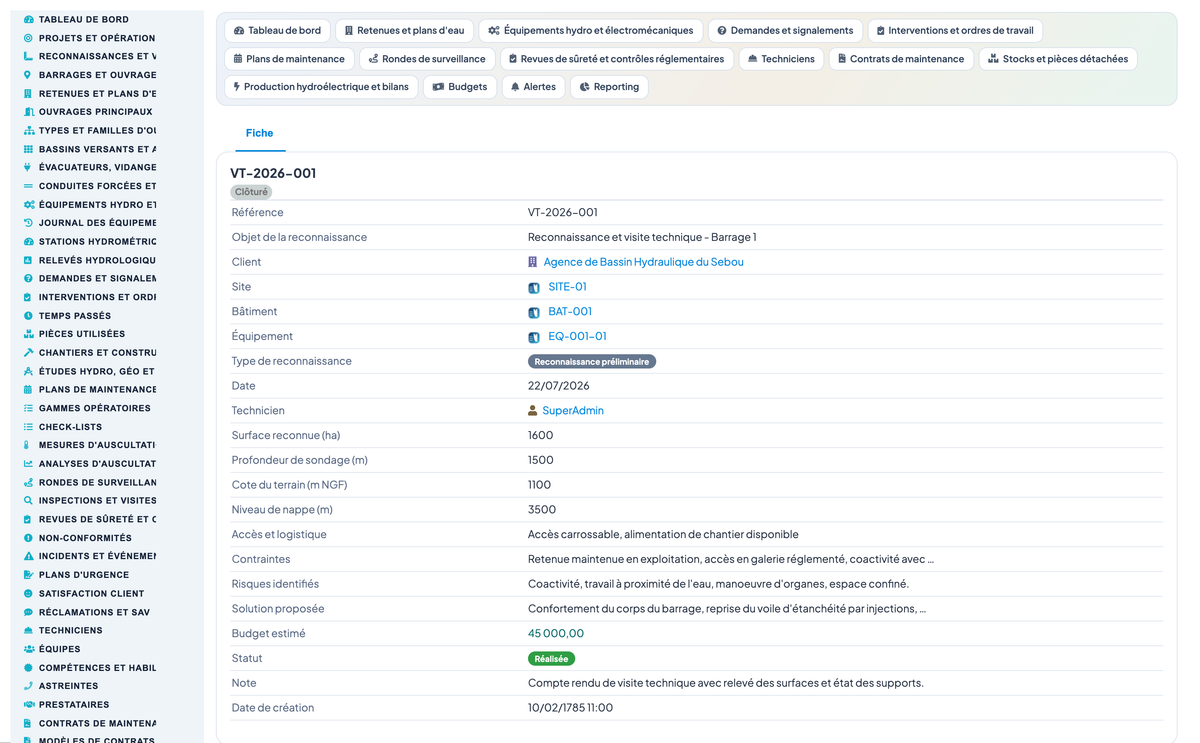 Dam & Reservoir Lifecycle Management - Dolibarr