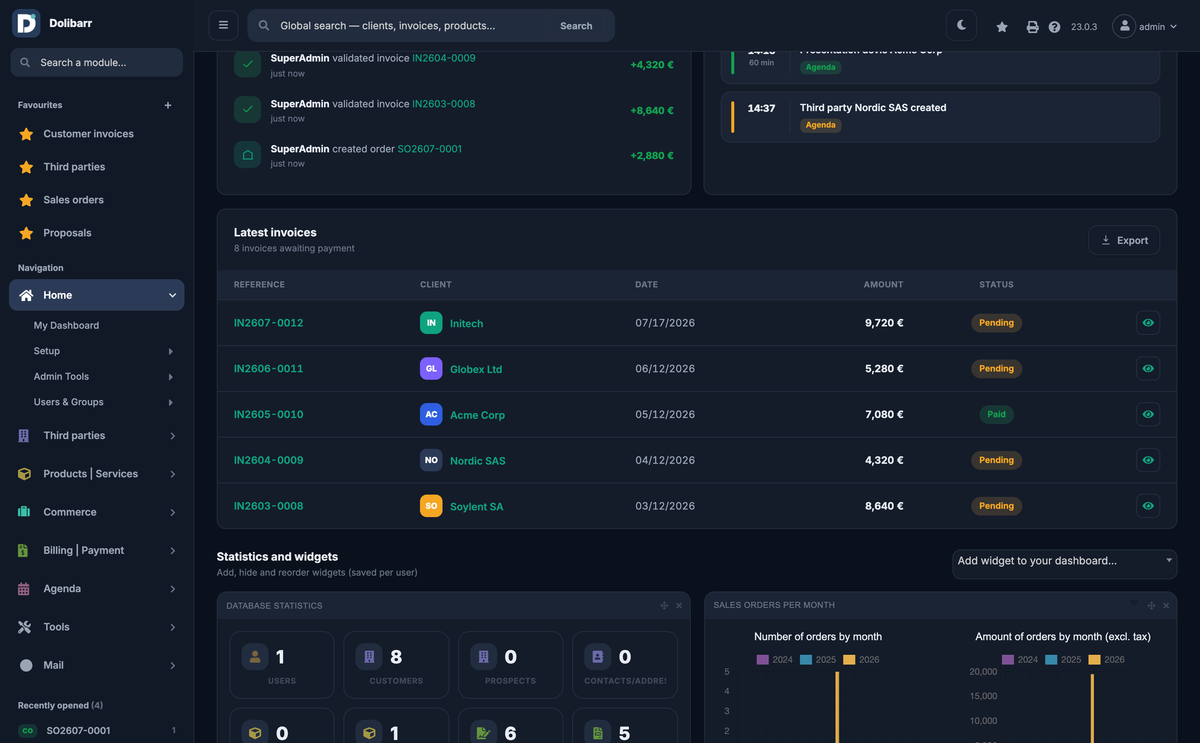 DoliResources - Dolibarr - 17_dashboard_dark_activity_agenda