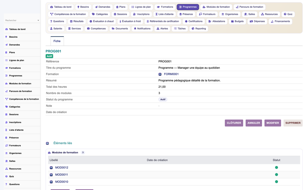 HR Training Management - Dolibarr