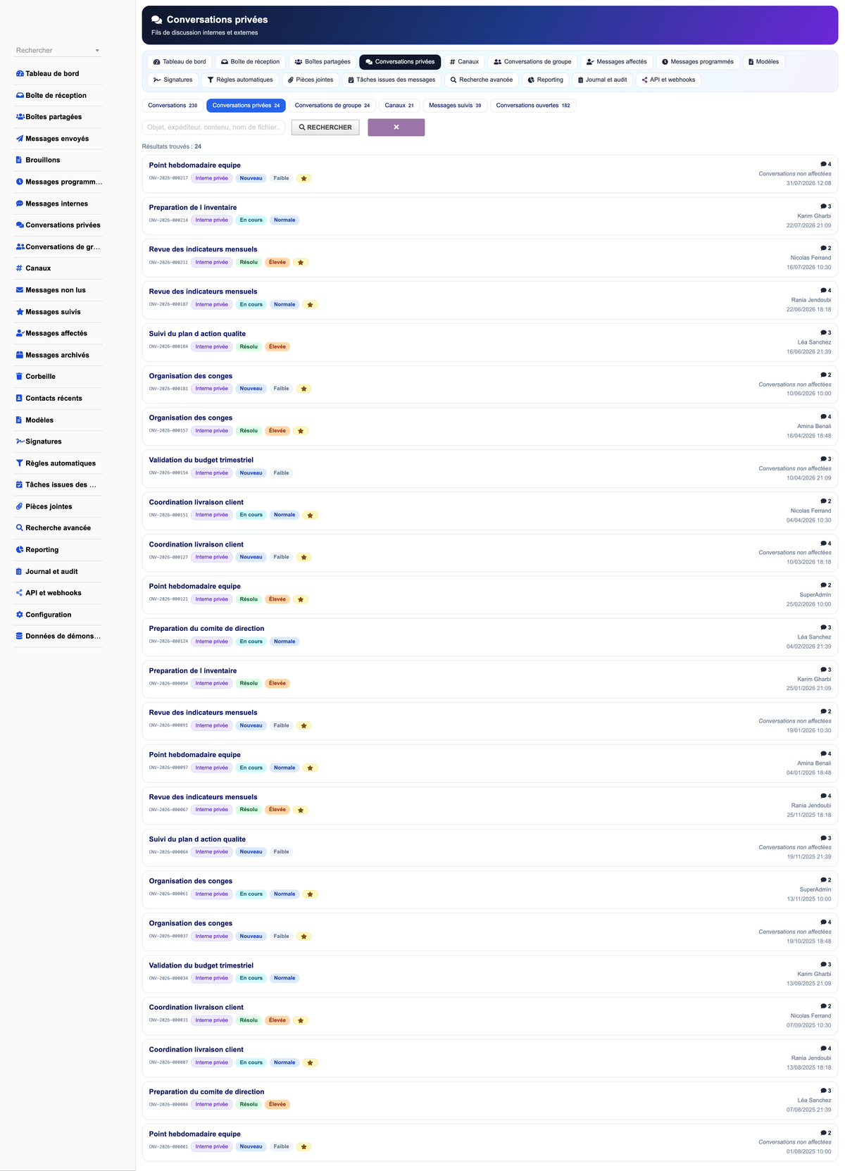 MESSAGING MANAGEMENT - Dolibarr