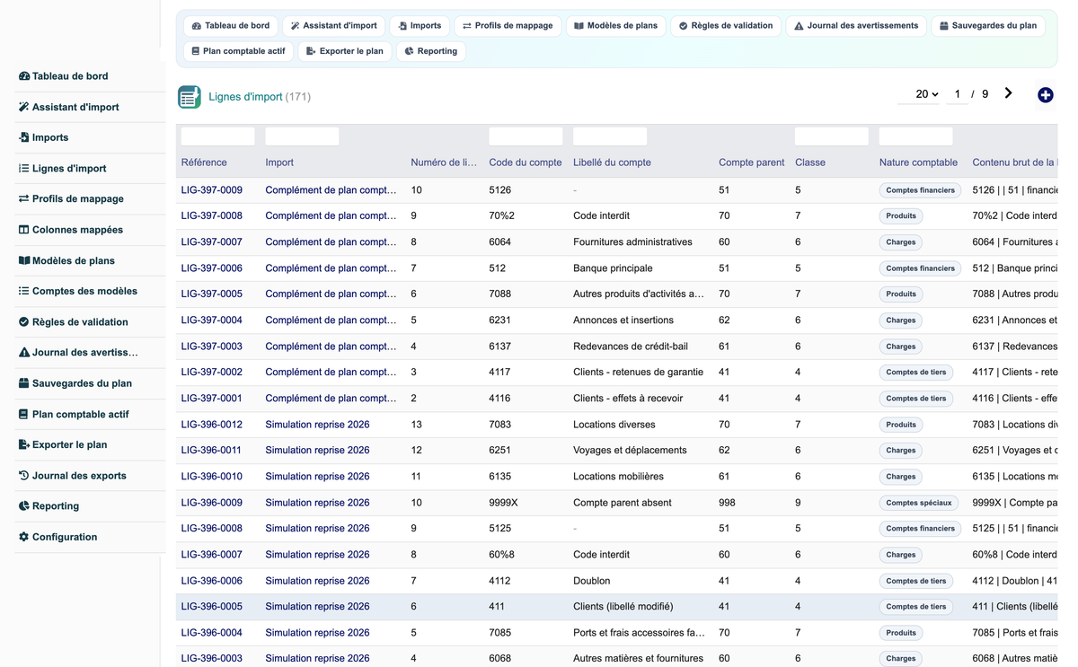 Import Chart of Accounts from CSV or Excel for Dolibarr