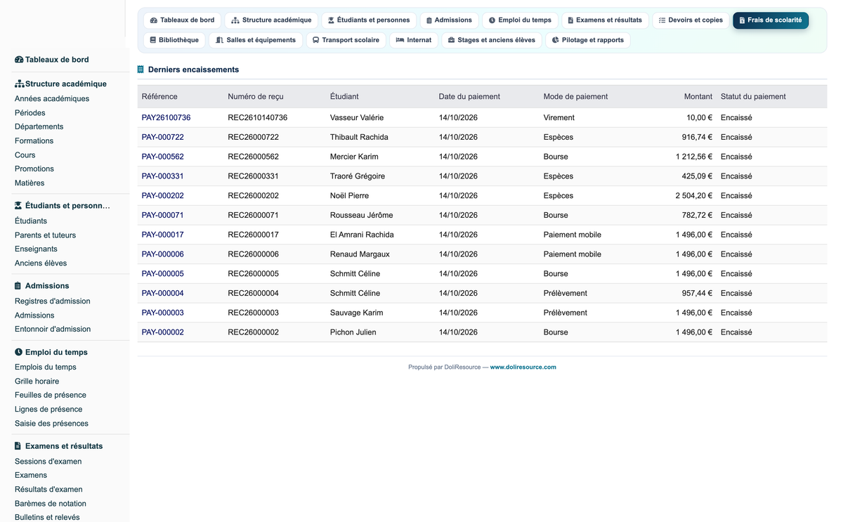 Education ERP Pro — school management for Dolibarr