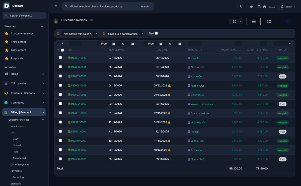 DoliResources - Dolibarr - 19_invoice_list_dark