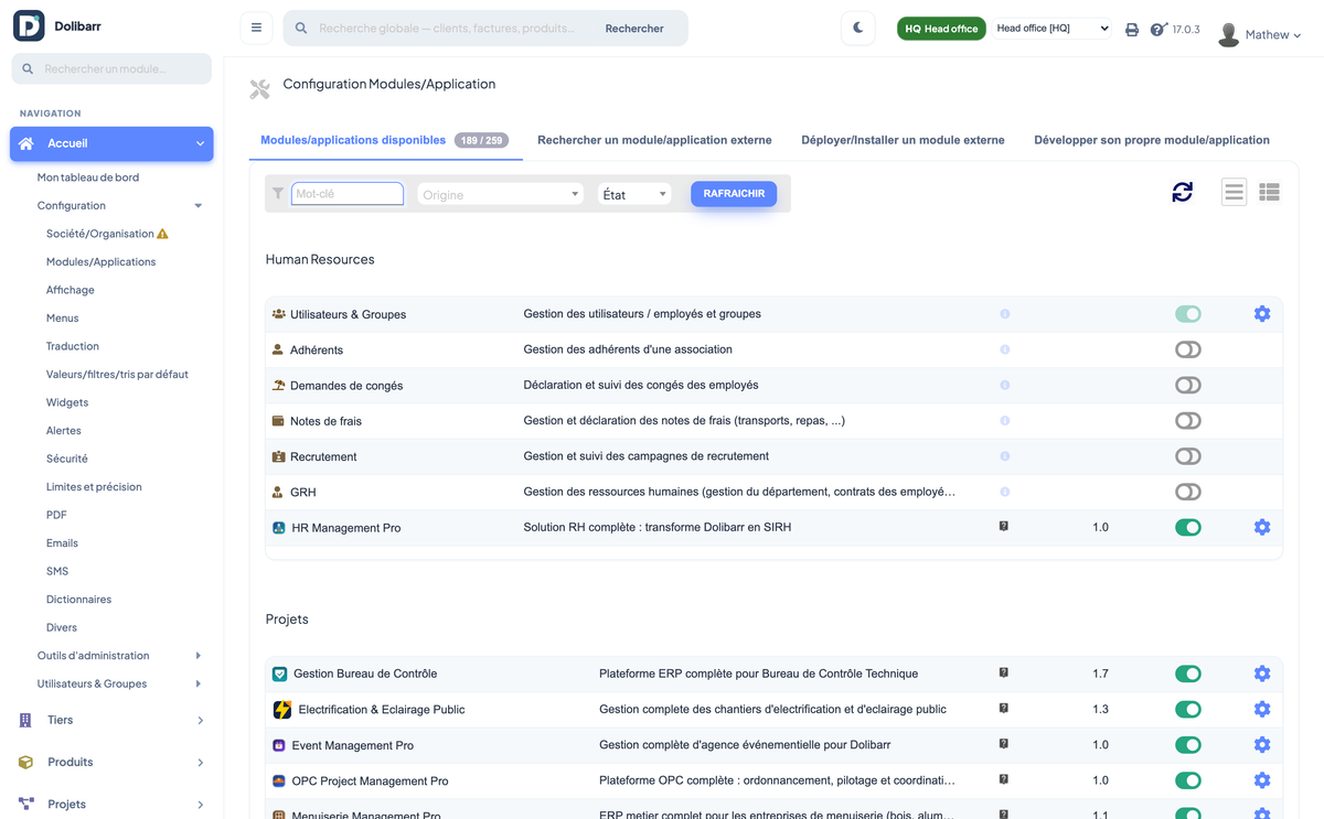 DoliResources - Dolibarr - 19_liste_modules