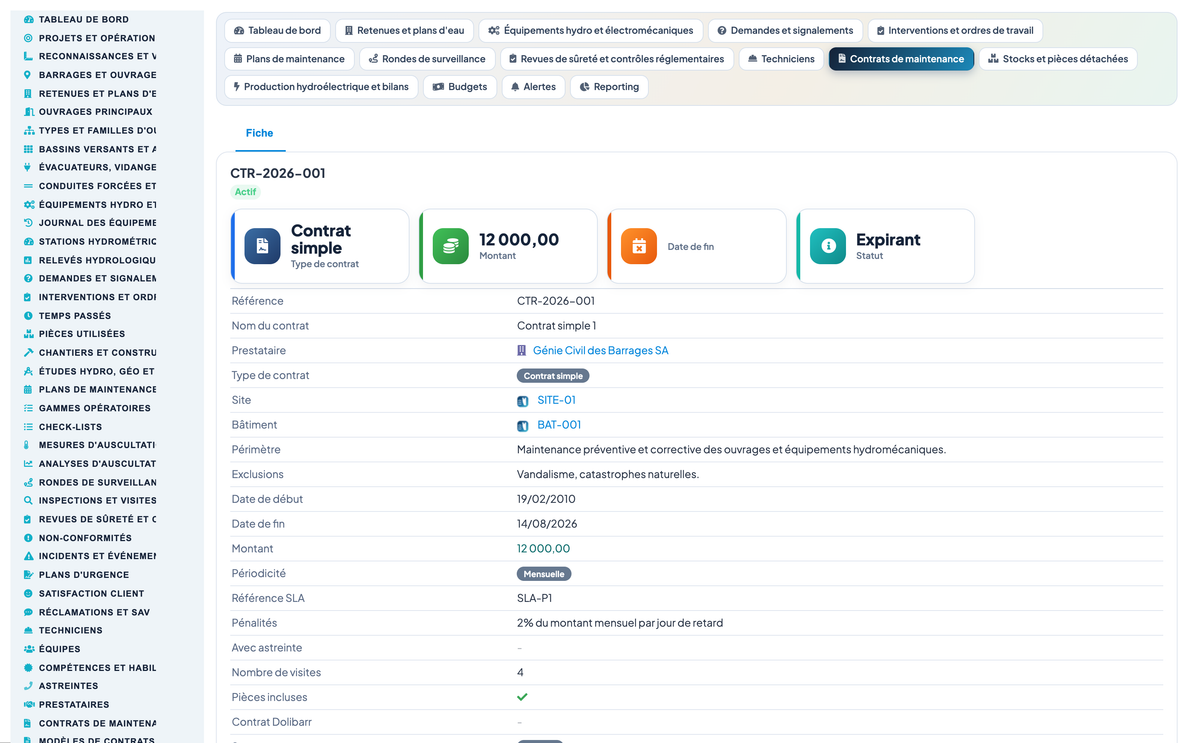 Dam & Reservoir Lifecycle Management - Dolibarr