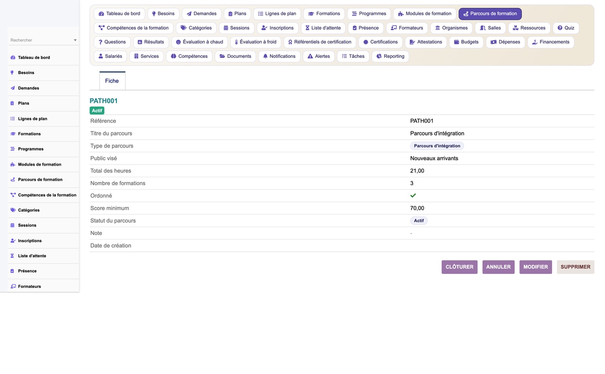 HR Training Management - Dolibarr