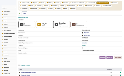 Clothing Store Management - Dolibarr