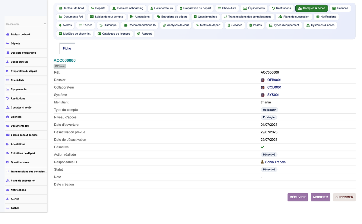 HR Offboarding Management - Dolibarr