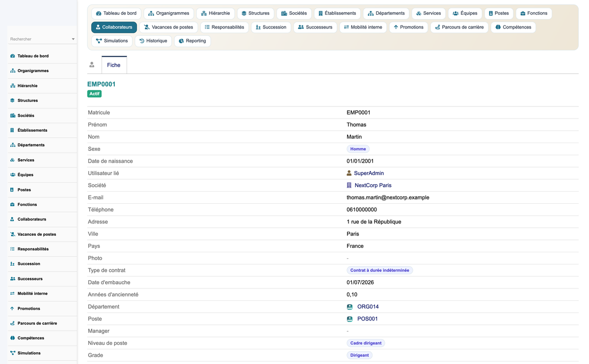 HR Organization Chart Management - Dolibarr