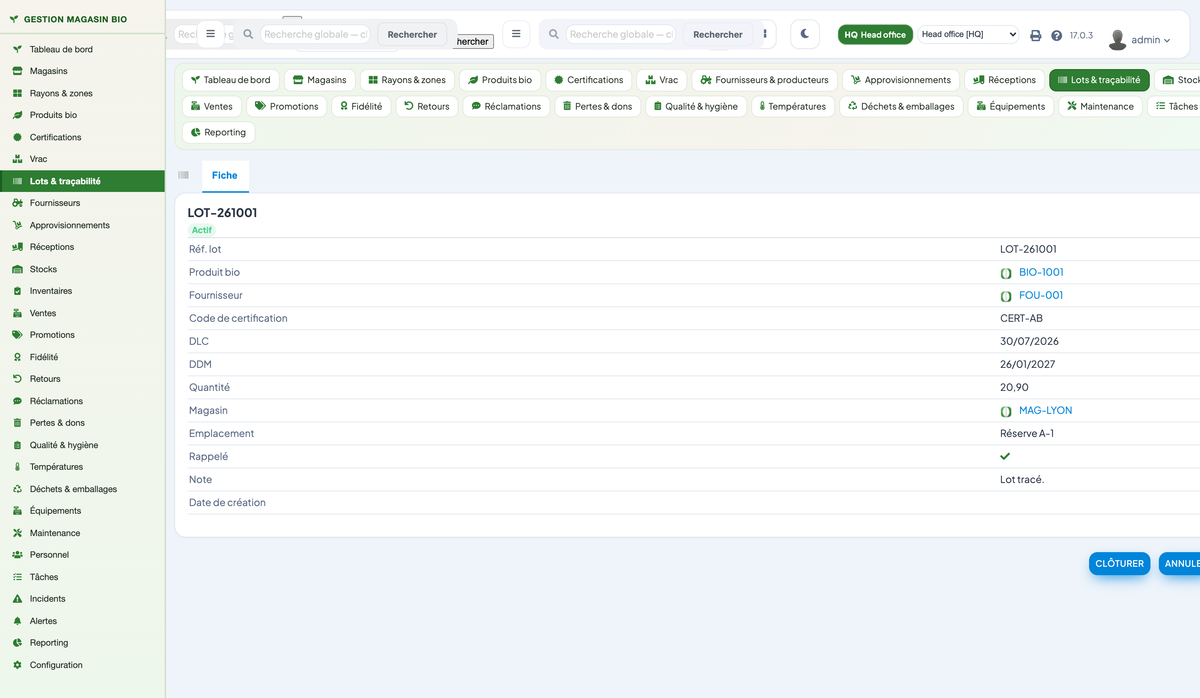 Organic Store Management for Dolibarr