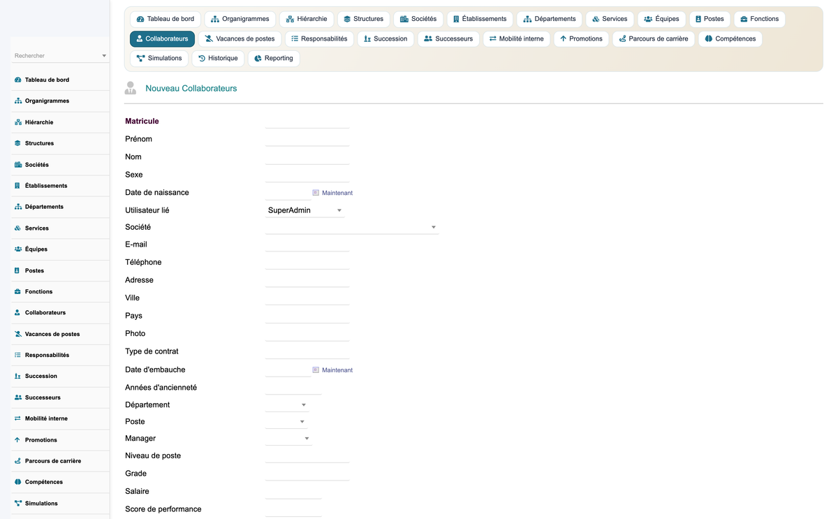 HR Organization Chart Management - Dolibarr