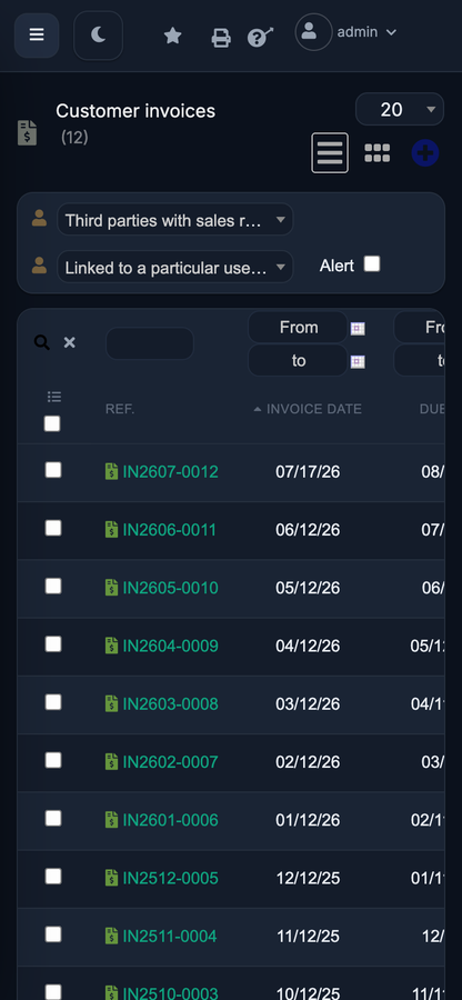 DoliResources - Dolibarr - 24_mobile_invoice_list_dark