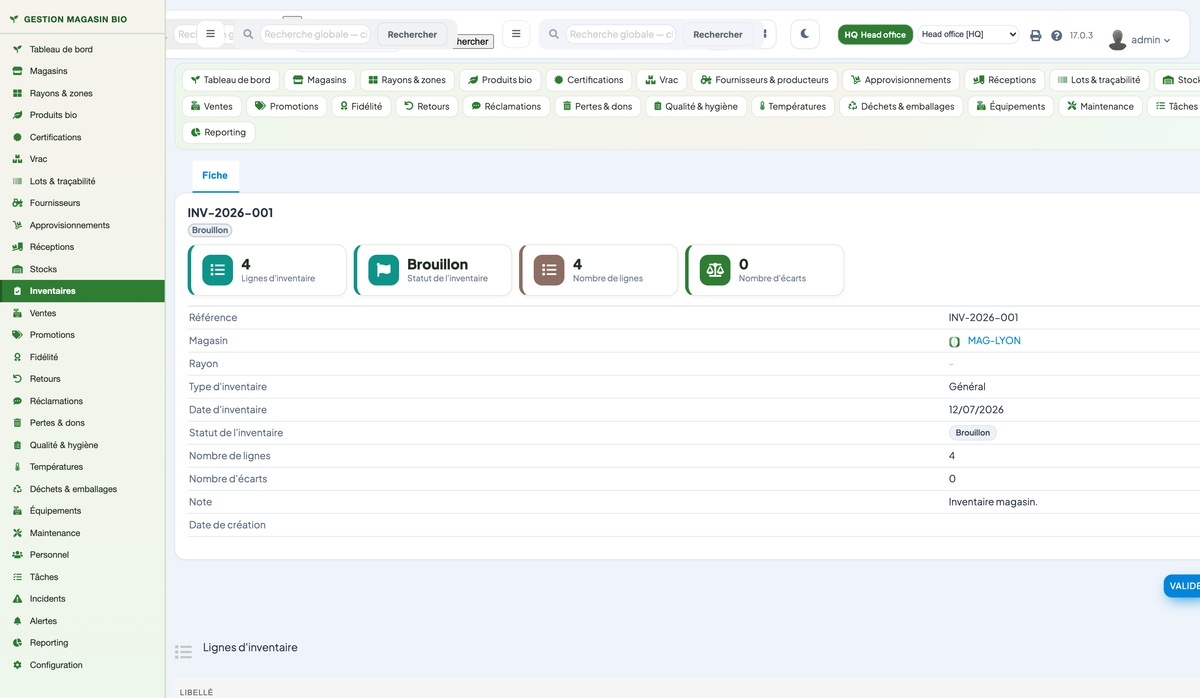 Organic Store Management for Dolibarr