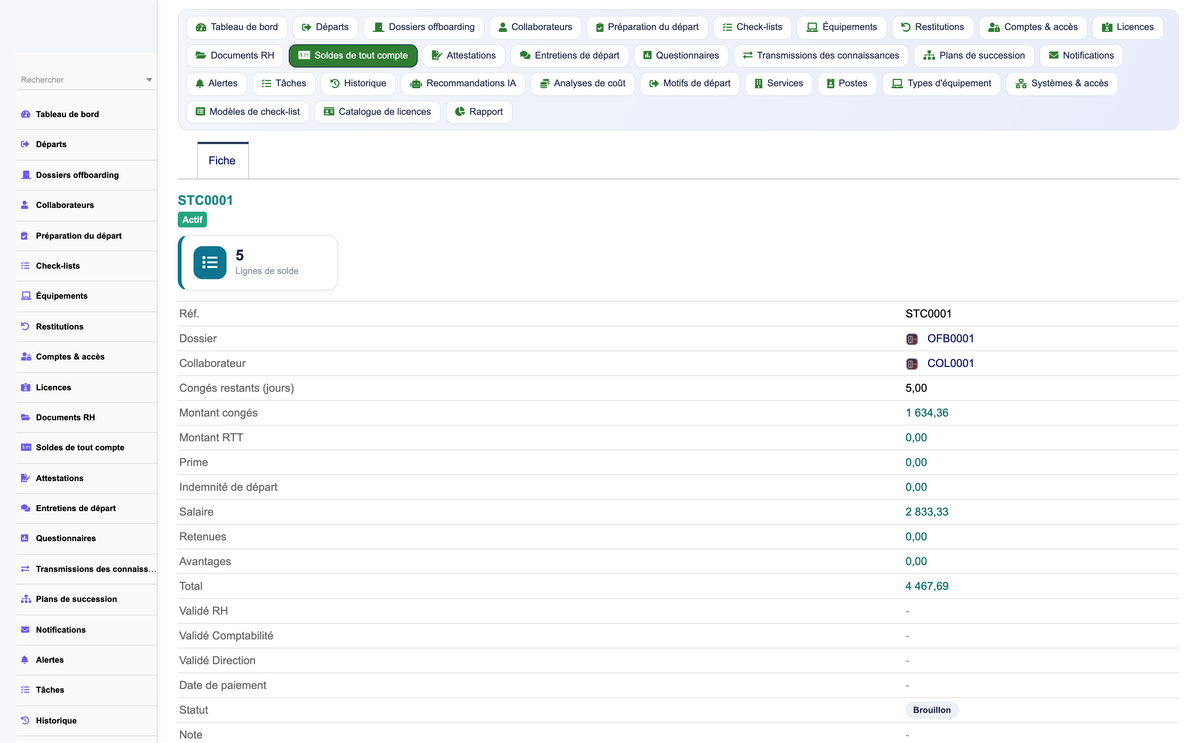 HR Offboarding Management - Dolibarr