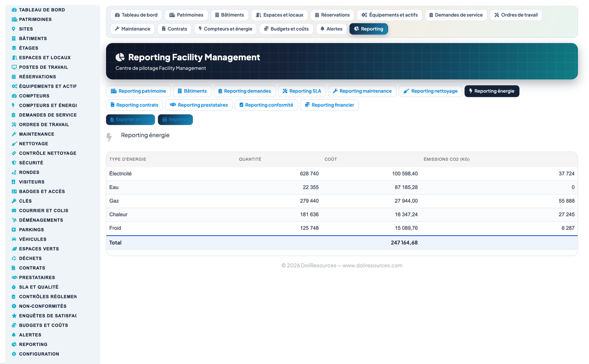 Facility Management Advanced - Dolibarr
