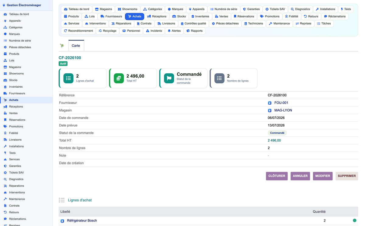 Appliance Store Management - Dolibarr