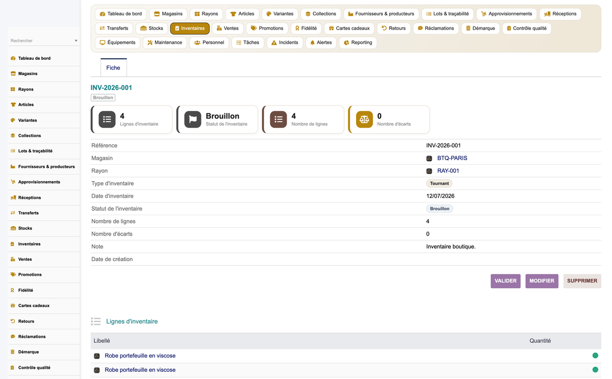 Clothing Store Management - Dolibarr