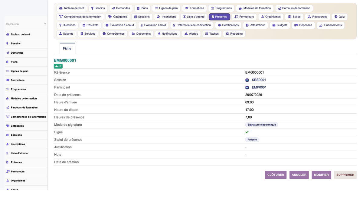 HR Training Management - Dolibarr