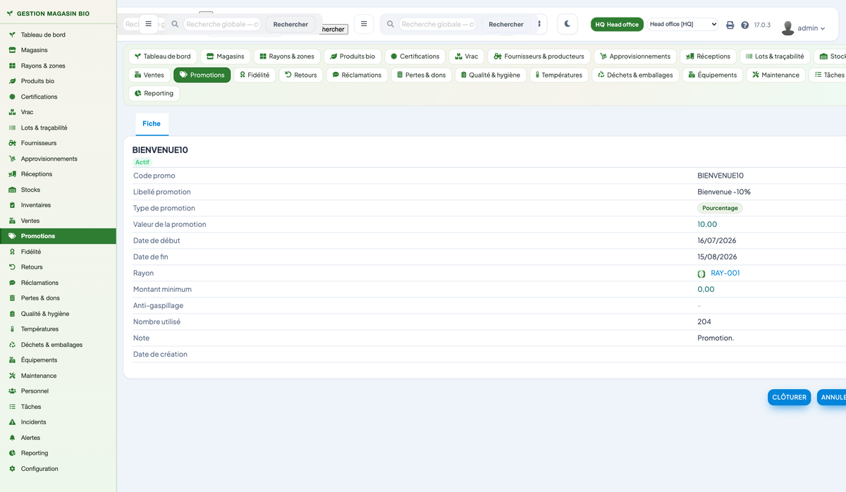 Organic Store Management for Dolibarr