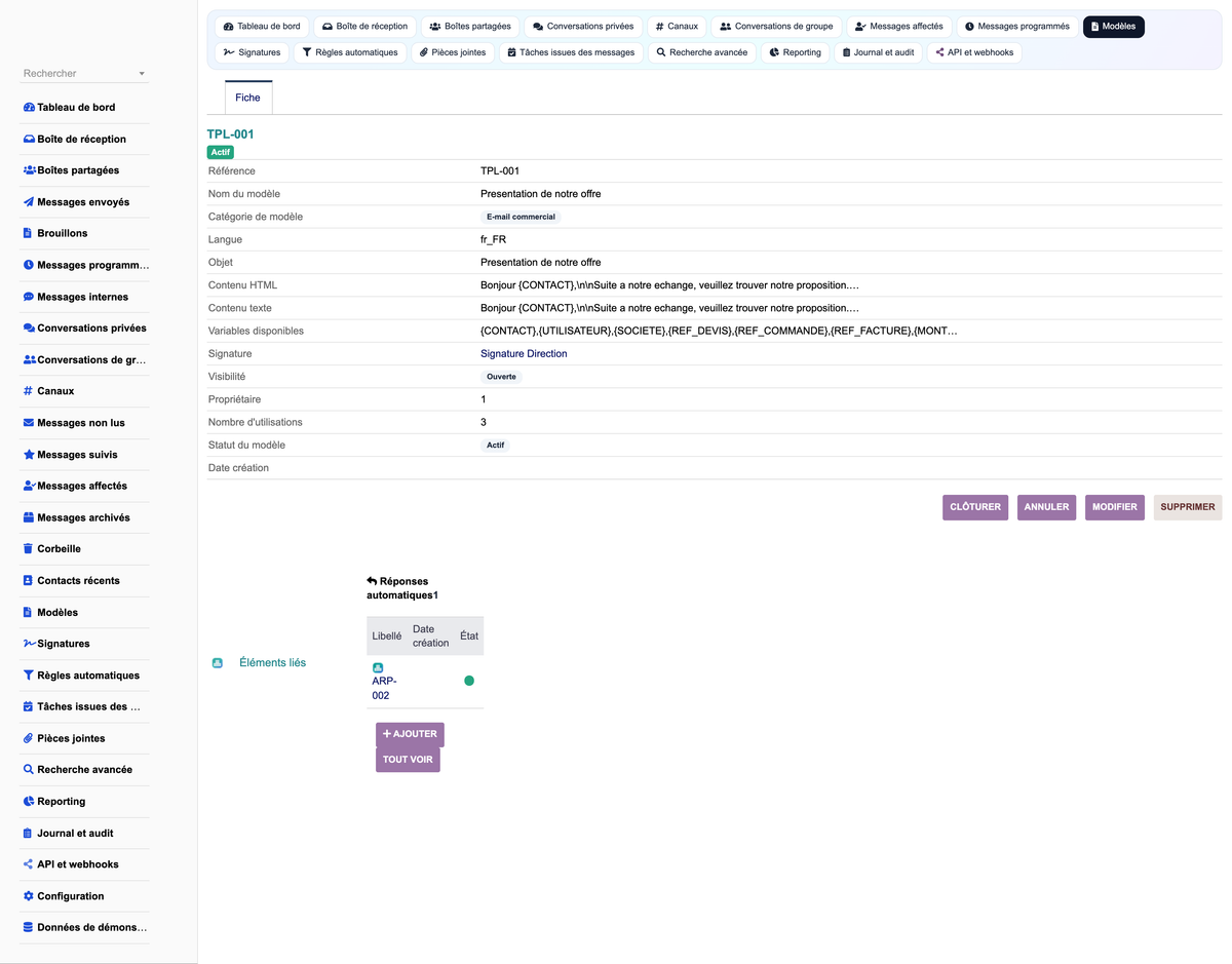 MESSAGING MANAGEMENT - Dolibarr