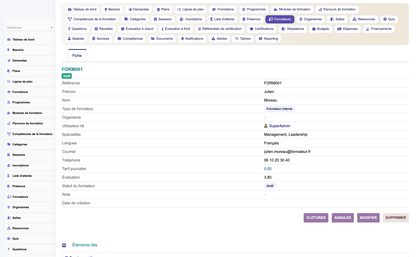 HR Training Management - Dolibarr