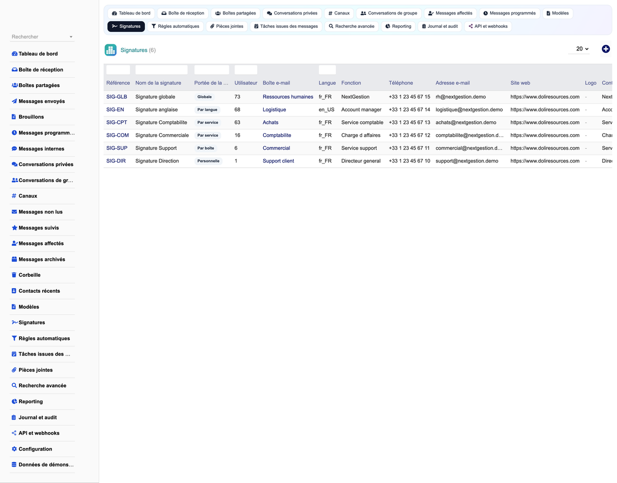 MESSAGING MANAGEMENT - Dolibarr
