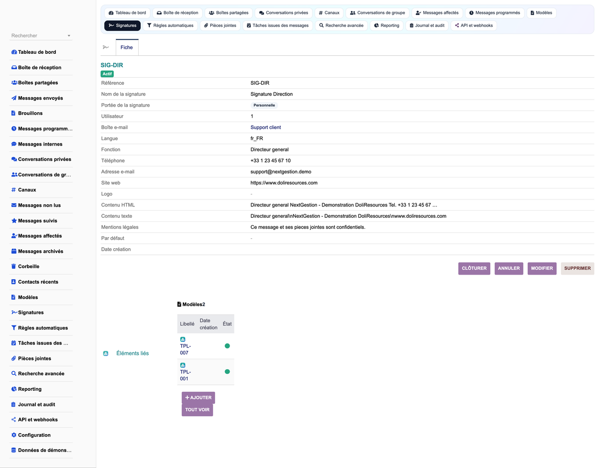 MESSAGING MANAGEMENT - Dolibarr